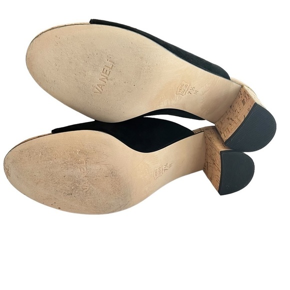 𝅺VANELI Black Suede and Cork‎ Sandals 7.5 - Picture 9 of 11